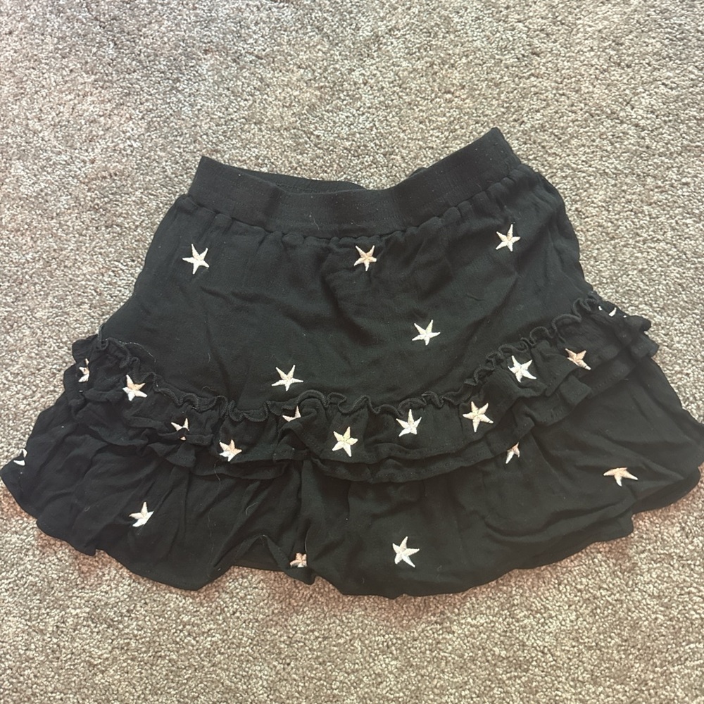 Storia Black Skirt with Embroidered Stars